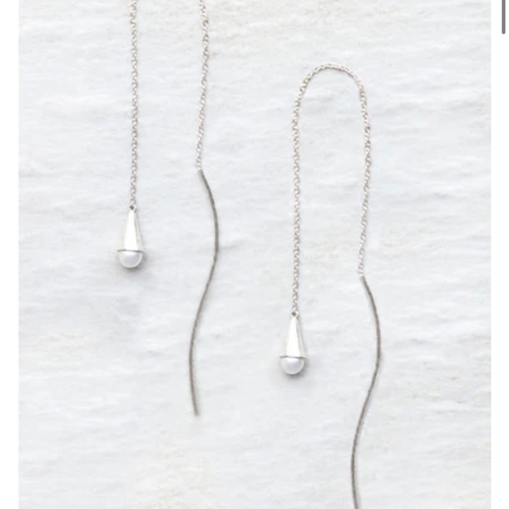 Chan Luu | White Pearl Thread Earrings